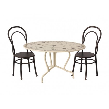 Set table et chaises anthracite pour souris