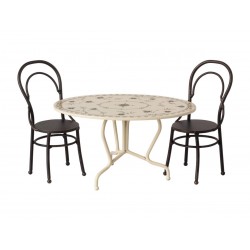 Set table et chaises anthracite pour souris