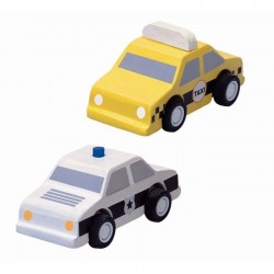 Taxi et voiture de police