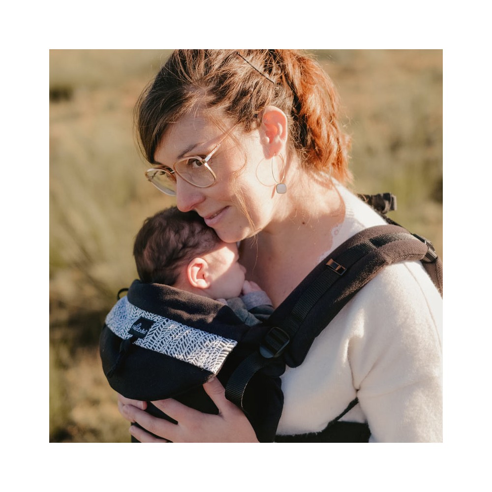 Porte-bébé Physiologique Néo Plus V2 - De 3 Mois à 4 Ans, 100% Coton Bio, Large Ceinture Ventrale - Fabriqué En France, Couleur Eucalyptus
